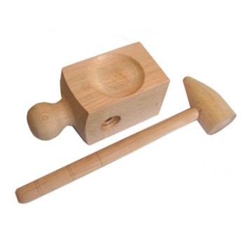Bloque de madera y martillo (4 caras)